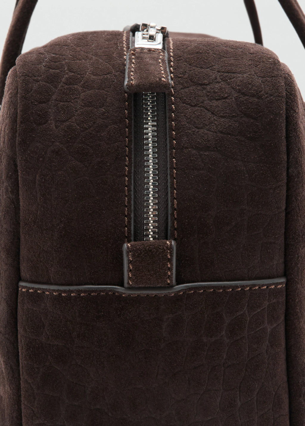 Medium Suede Bowling Bag Chocolate