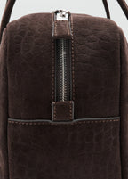 Medium Suede Bowling Bag Chocolate