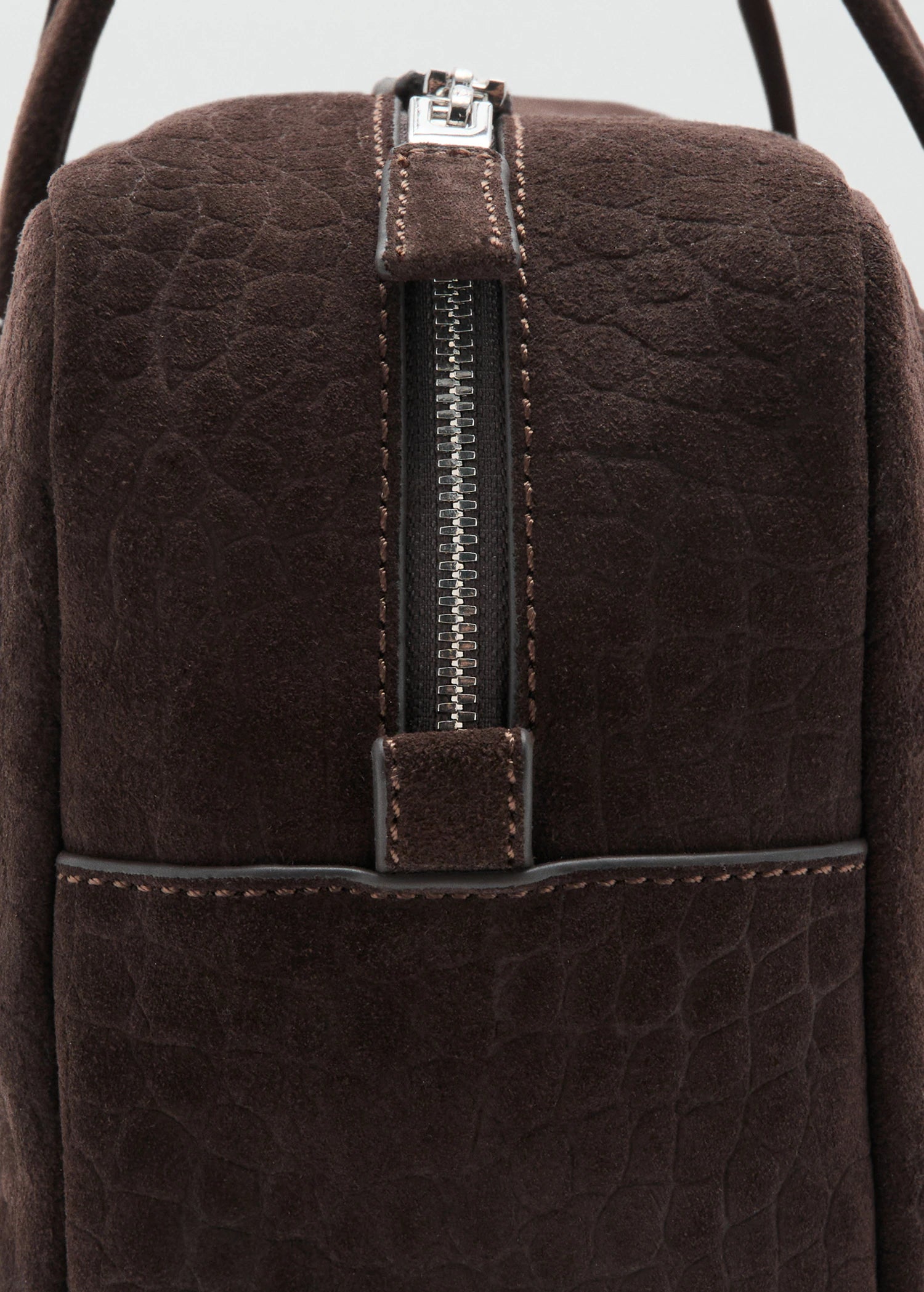 Medium Suede Bowling Bag Chocolate