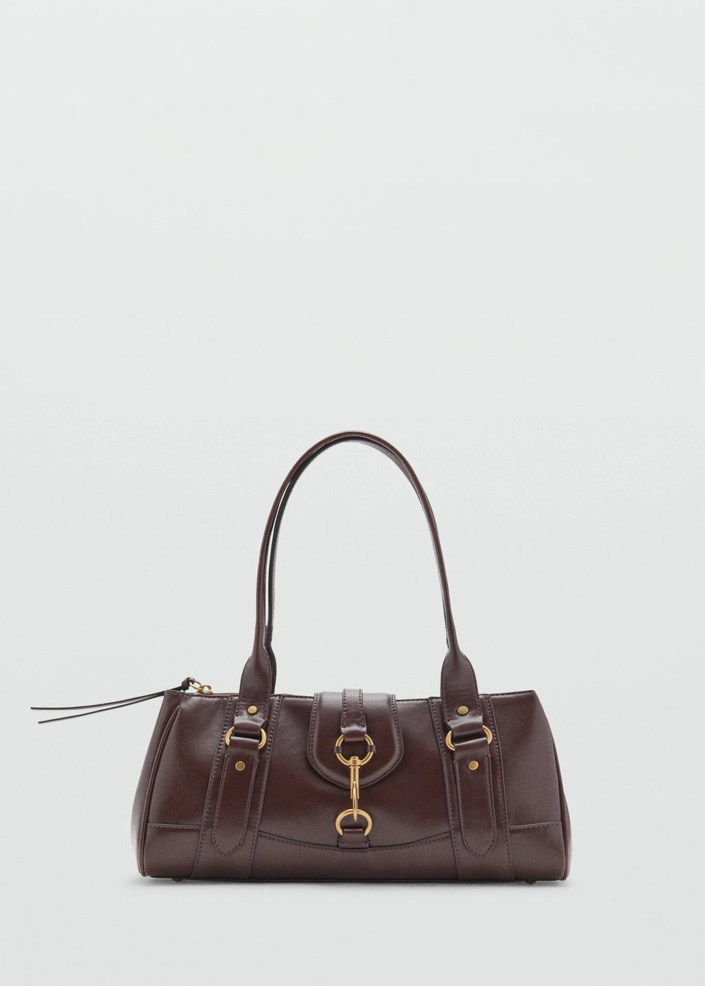 Medium Shoulder Bag With Snap Hook Chocolate