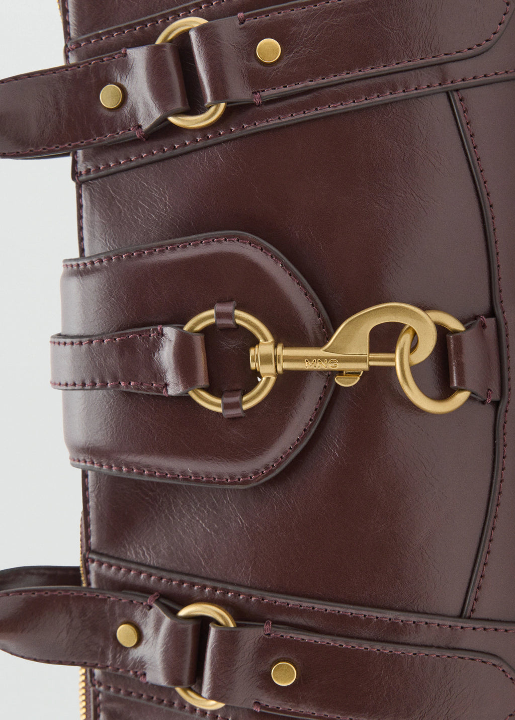 Medium Shoulder Bag With Snap Hook Chocolate