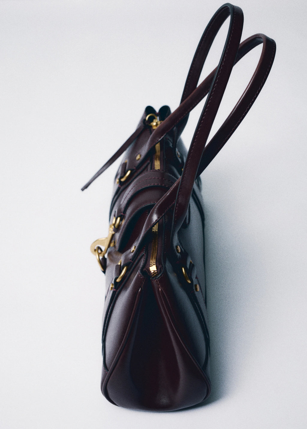 Medium Shoulder Bag With Snap Hook Chocolate