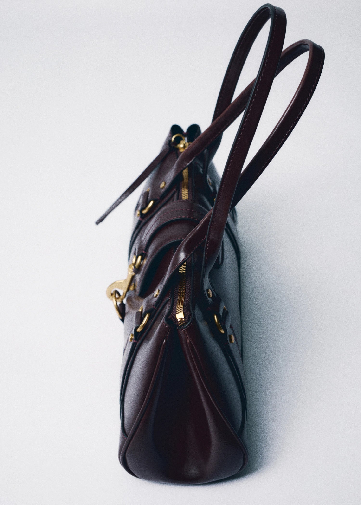 Medium Shoulder Bag With Snap Hook Chocolate