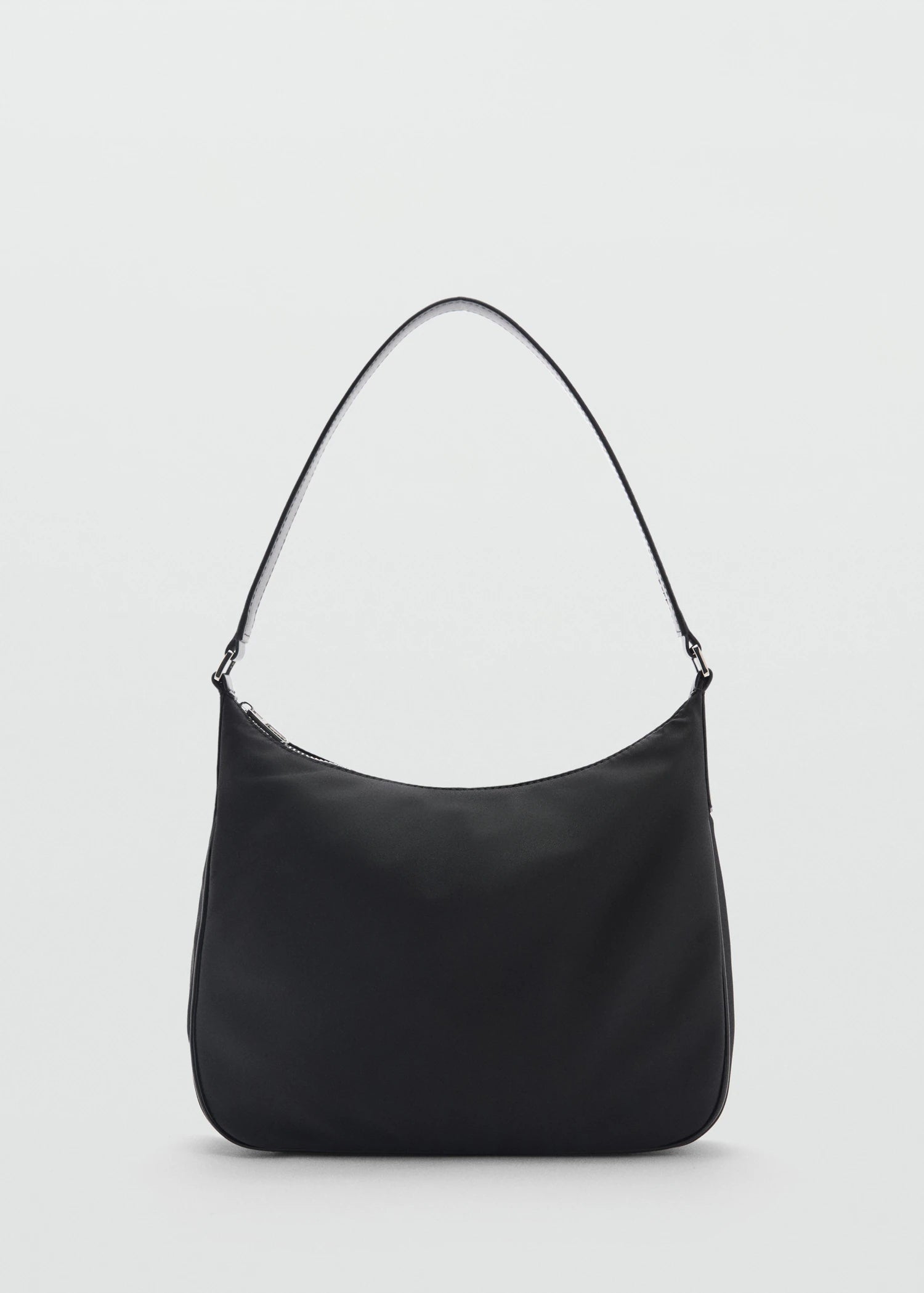 Medium Nylon Shoulder Bag Black