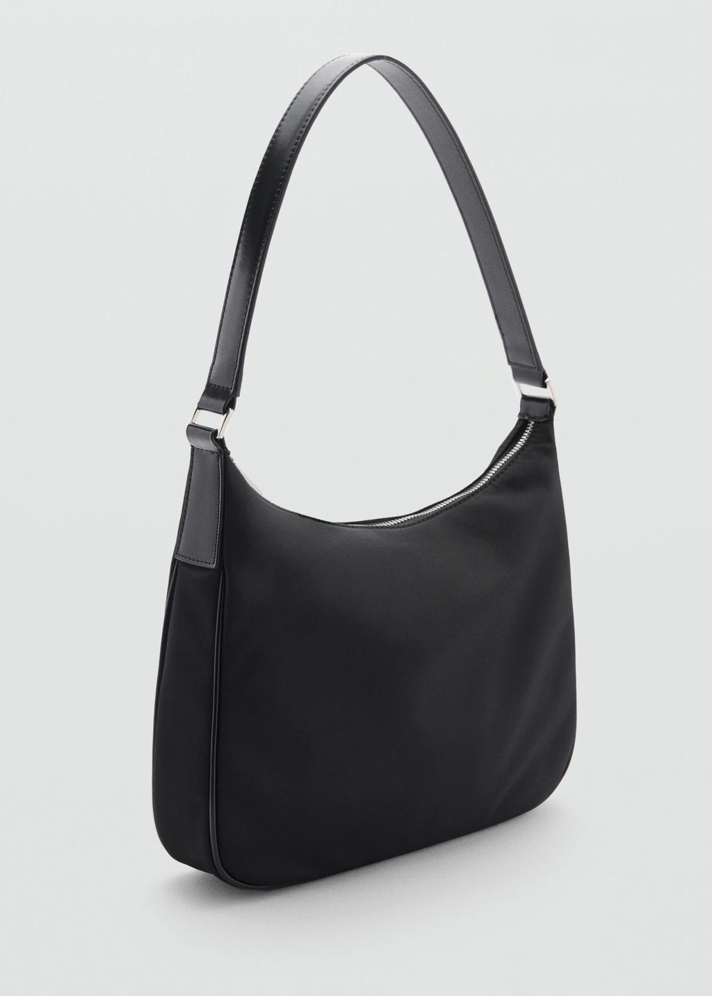 Medium Nylon Shoulder Bag Black