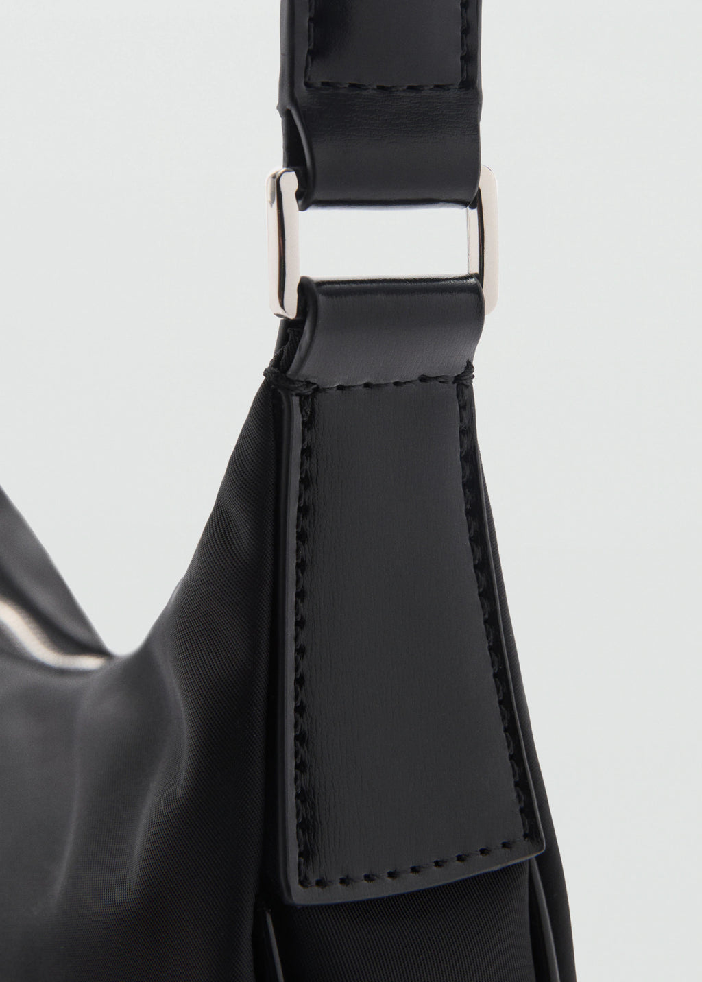 Medium Nylon Shoulder Bag Black