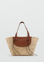 Medium Natural Fibre Tote Bag Leather