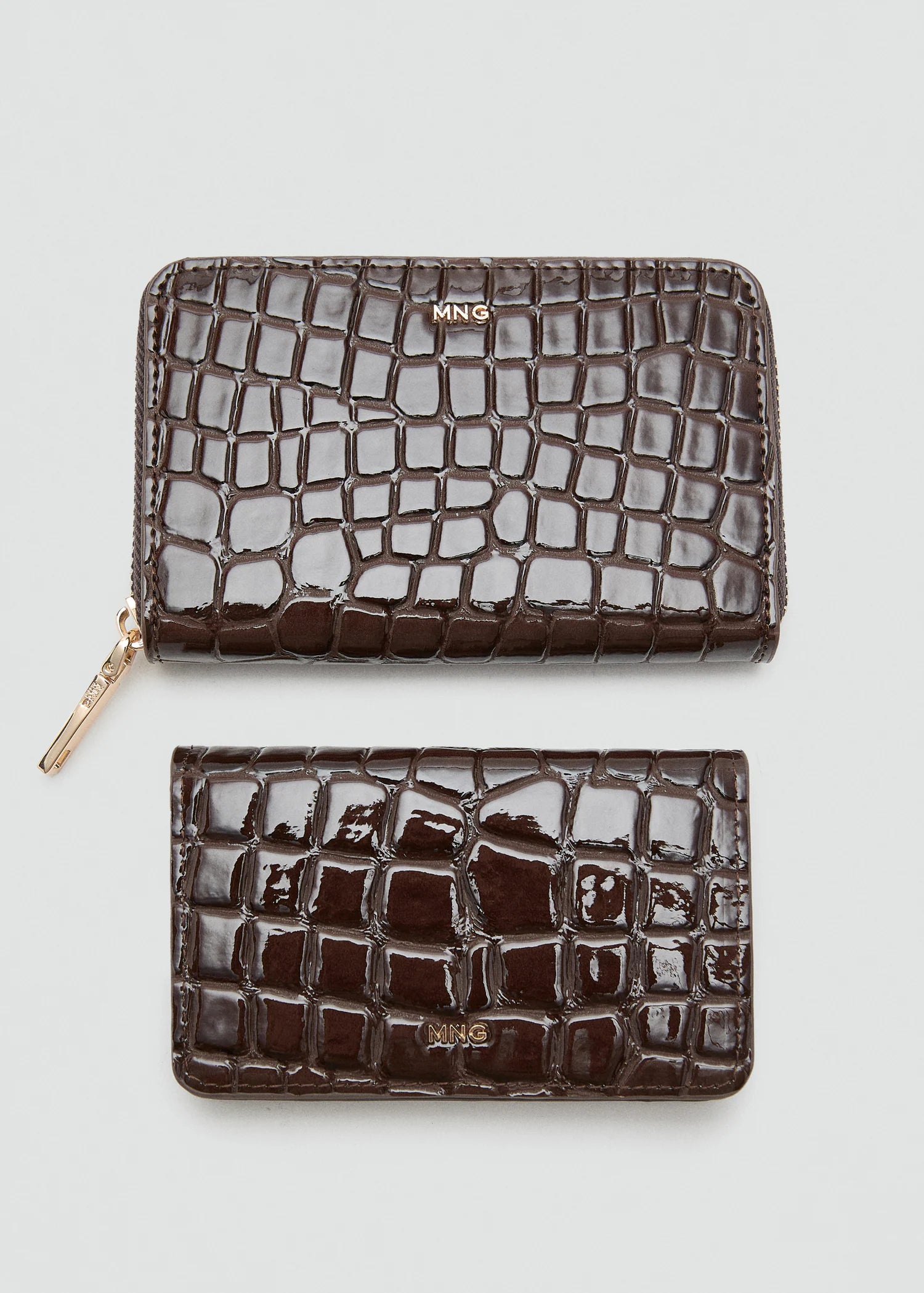 Medium Croc Wallet Chocolate