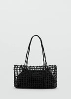 Medium Braided Shoulder Bag Black
