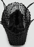 Medium Braided Shoulder Bag Black