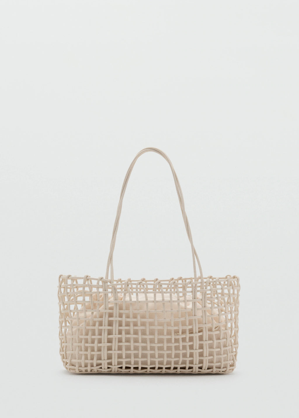 Medium Braided Shoulder Bag Off White