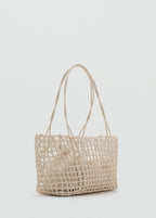 Medium Braided Shoulder Bag Off White