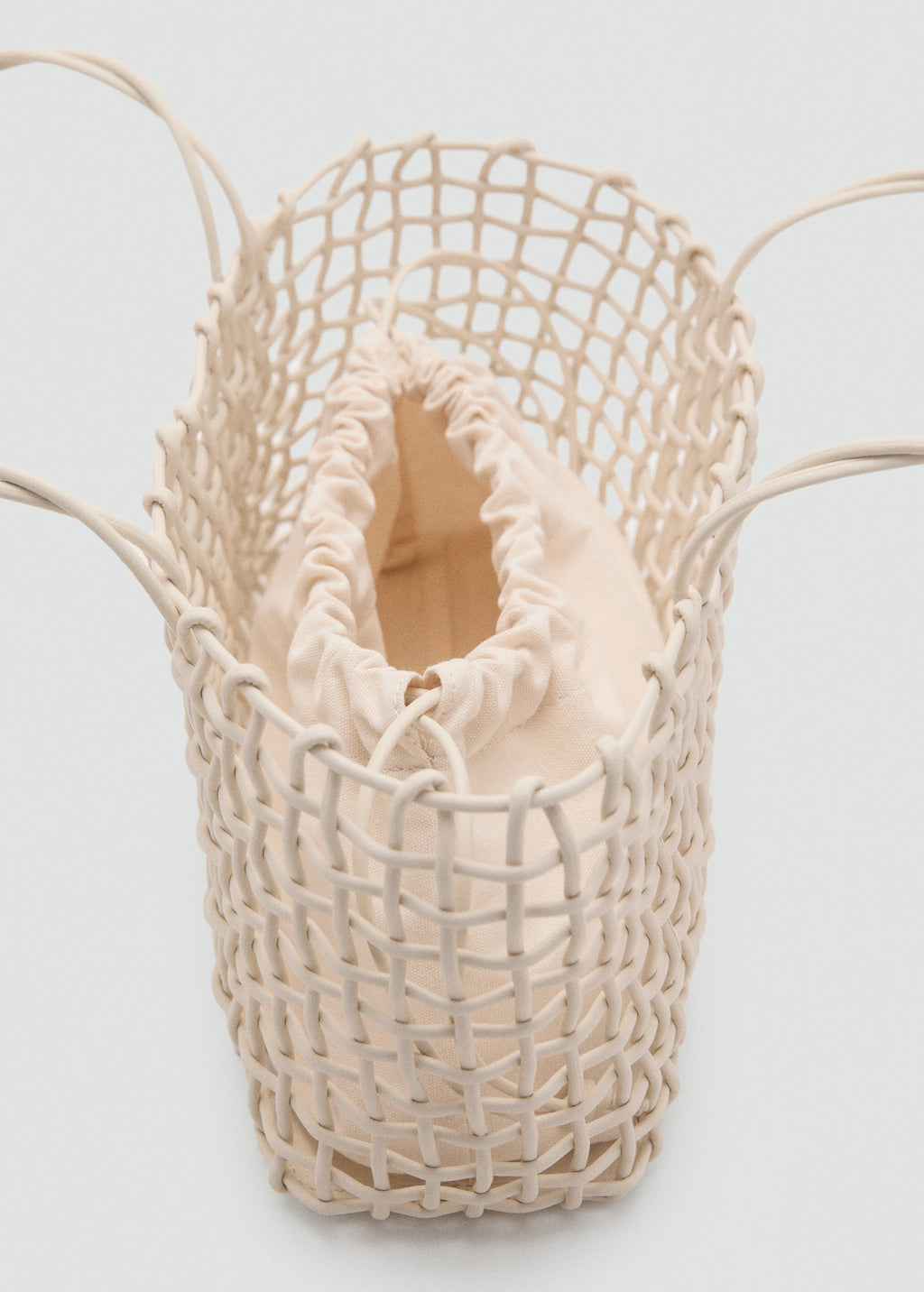 Medium Braided Shoulder Bag Off White