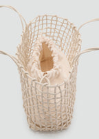 Medium Braided Shoulder Bag Off White