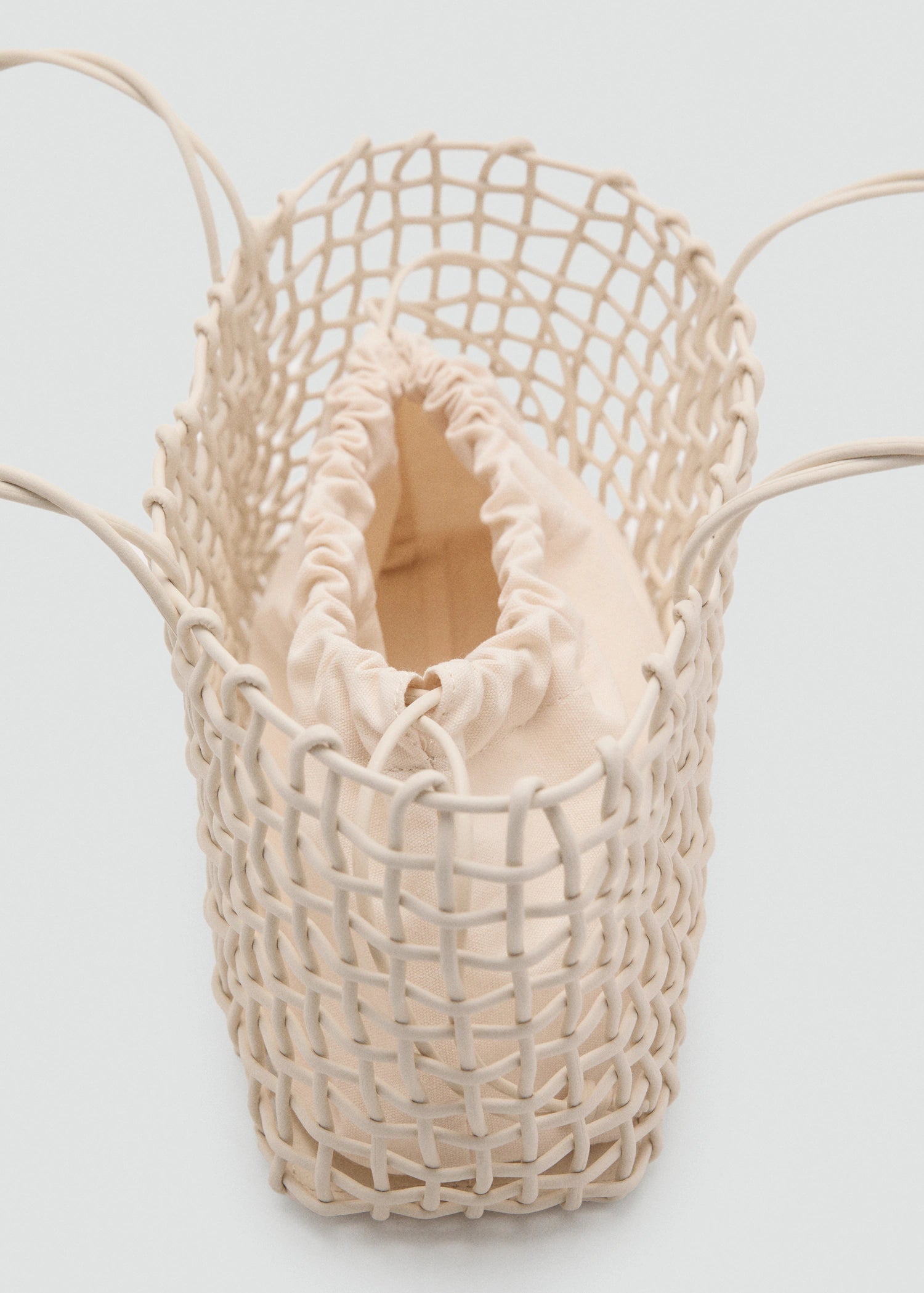 Medium Braided Shoulder Bag Off White