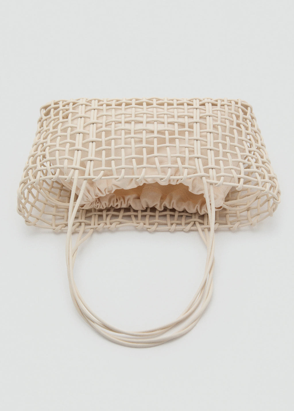 Medium Braided Shoulder Bag Off White