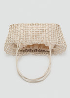 Medium Braided Shoulder Bag Off White