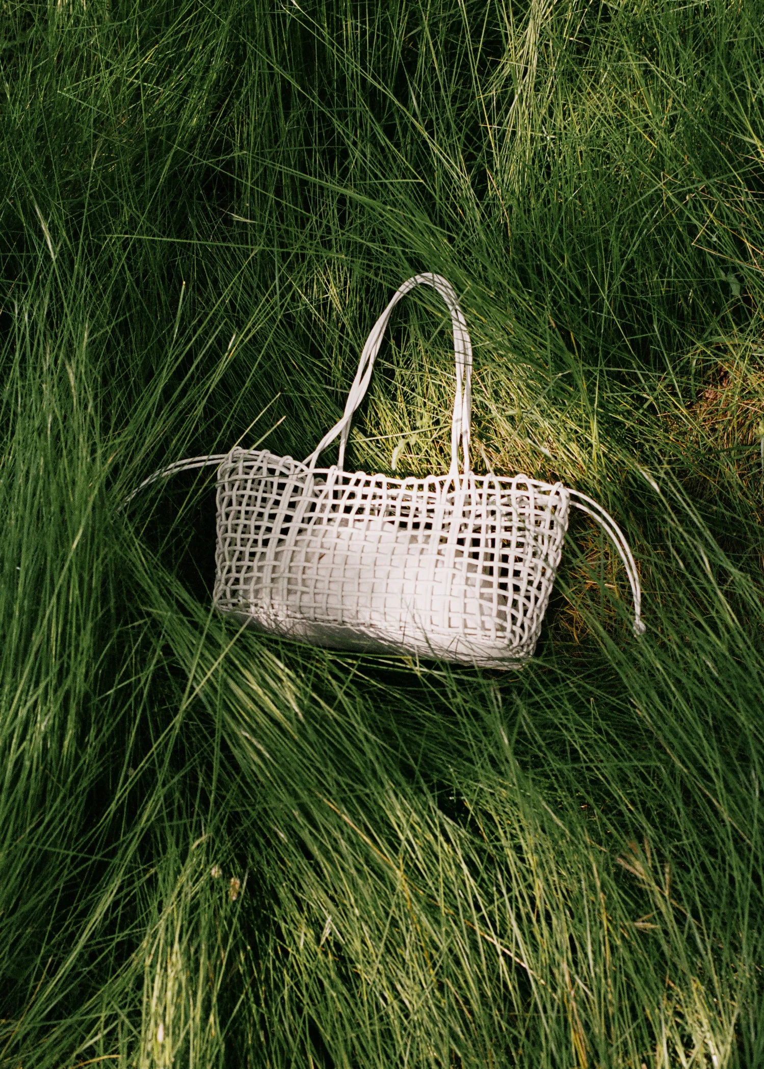 Medium Braided Shoulder Bag Off White