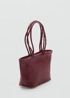Medium Braided Leather Bag Burgundy
