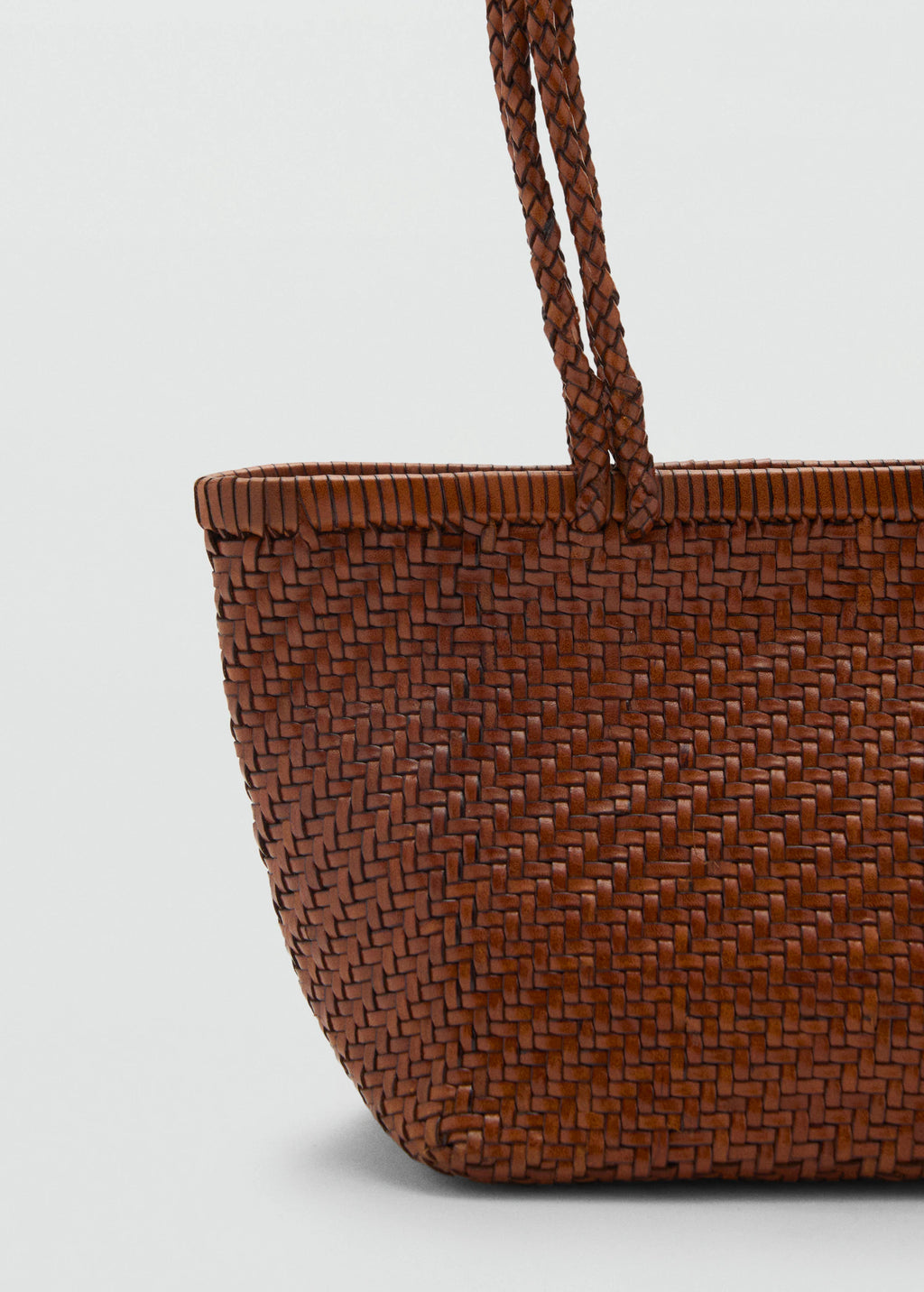 Medium Braided Leather Bag Leather