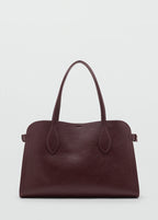 Medium Bag With Pebbled Leather Effect Burgundy