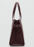Medium Bag With Pebbled Leather Effect Burgundy