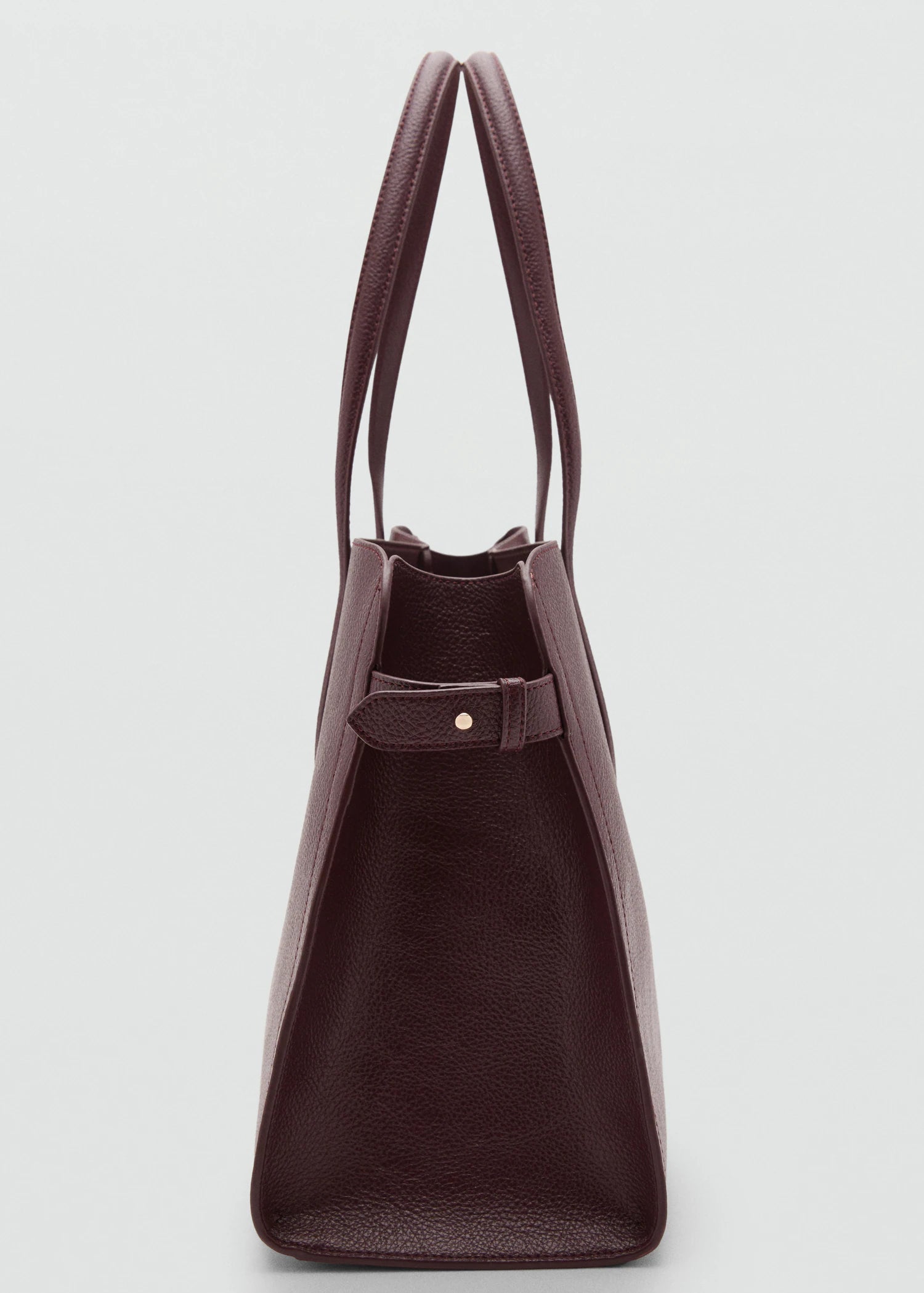 Medium Bag With Pebbled Leather Effect Burgundy