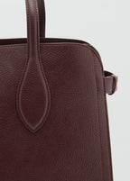 Medium Bag With Pebbled Leather Effect Burgundy