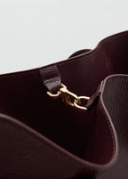 Medium Bag With Pebbled Leather Effect Burgundy