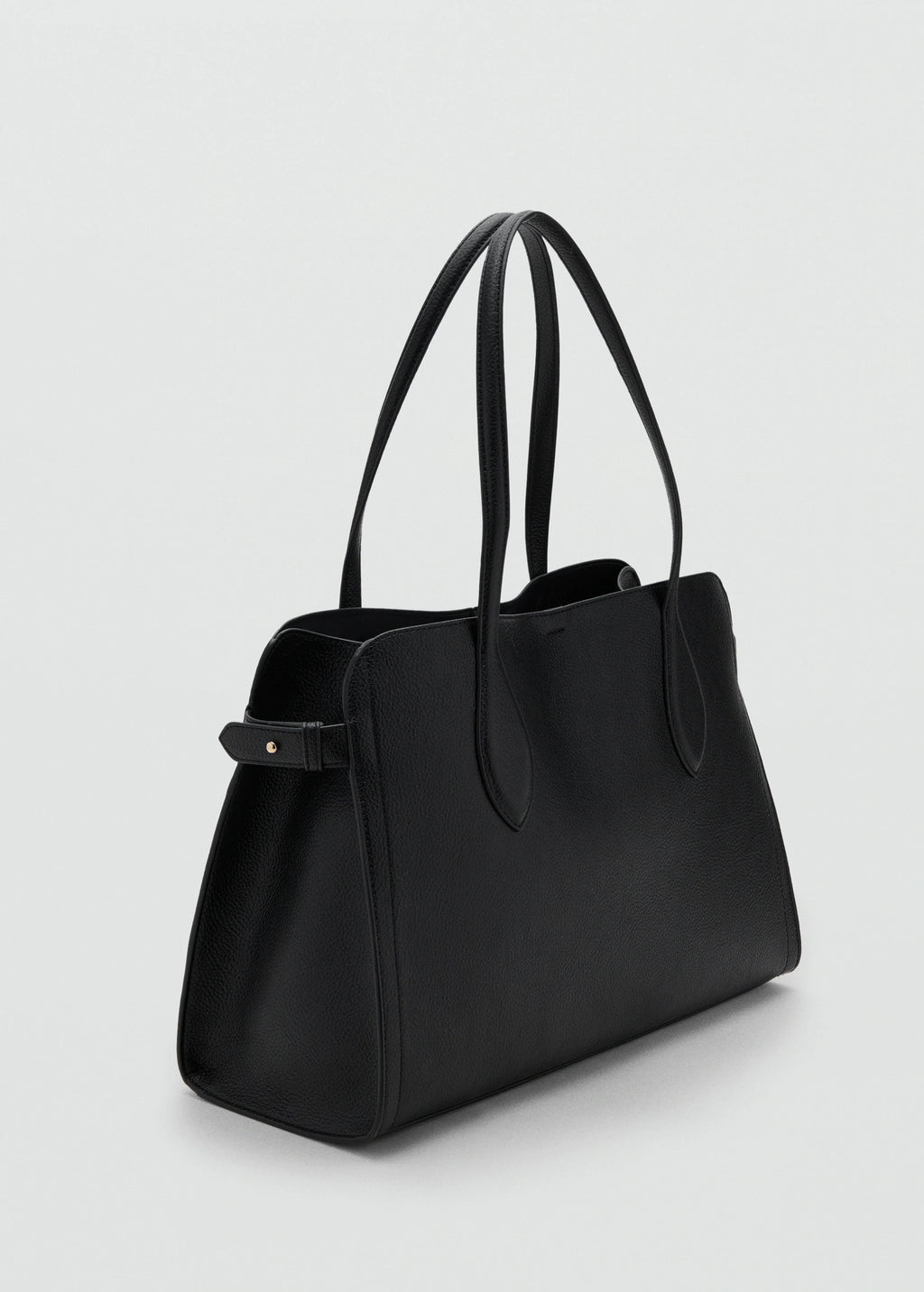 Medium Bag With Pebbled Leather Effect Black