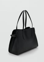 Medium Bag With Pebbled Leather Effect Black