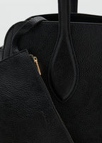 Medium Bag With Pebbled Leather Effect Black