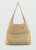 Lurex Maxi Shopper With Circular Base Gold