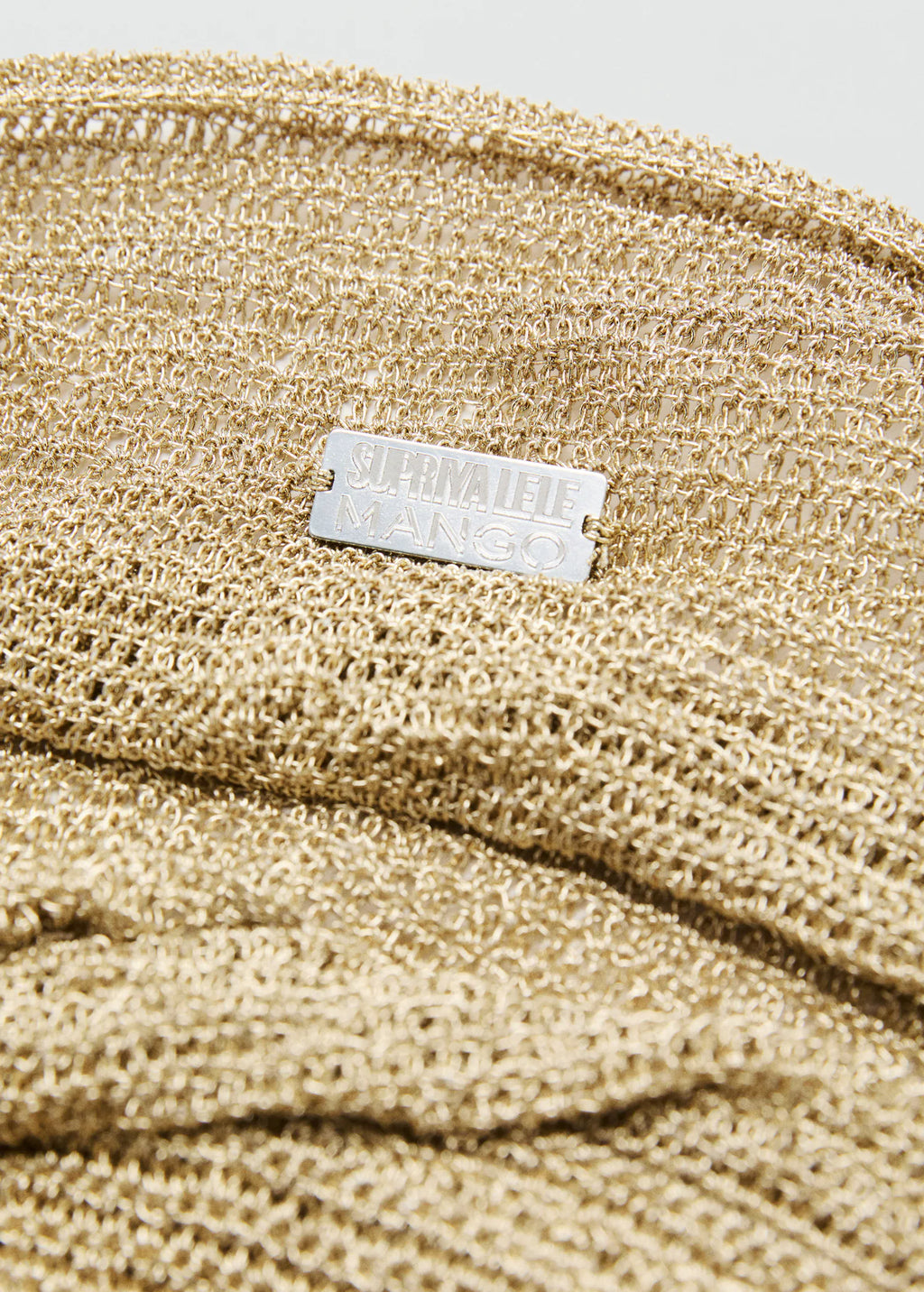 Lurex Maxi Shopper With Circular Base Gold