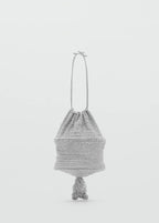 Lurex Bucket Bag With Tassel Silver