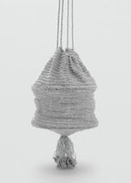 Lurex Bucket Bag With Tassel Silver