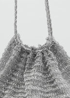 Lurex Bucket Bag With Tassel Silver