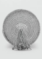 Lurex Bucket Bag With Tassel Silver