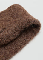 Long Knitted Mittens Brown