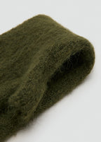 Long Knitted Mittens Khaki