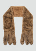 Long Faux Fur Scarf Brown