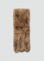 Long Faux Fur Scarf Brown