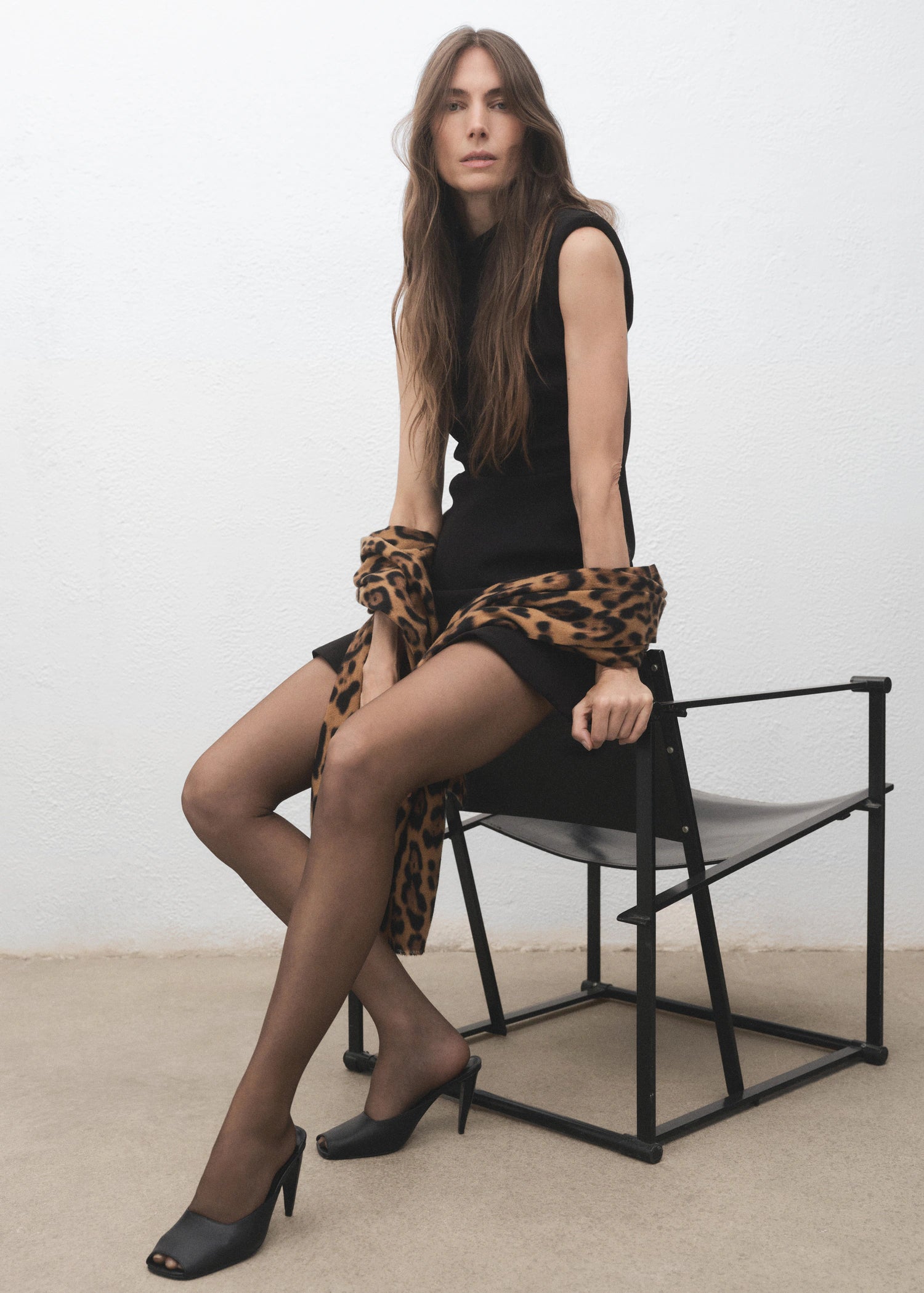 Leopard Print Scarf Brown