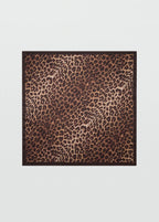 Leopard Print Satin Scarf Brown
