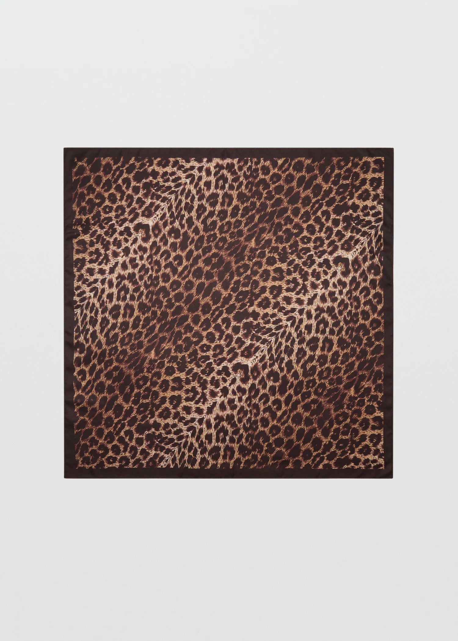 Leopard Print Satin Scarf Brown