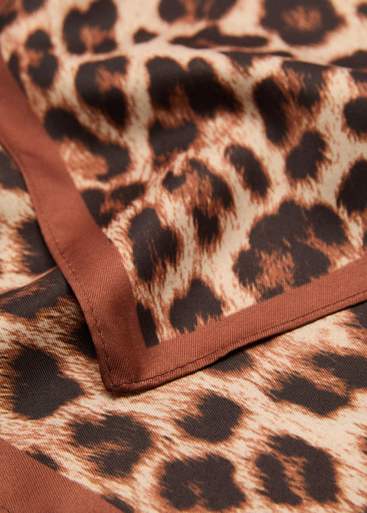 Leopard Printed Scarf Brown