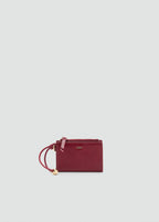 Leather Effect Wallet With Zip Burgundy