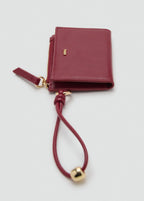 Leather Effect Wallet With Zip Burgundy