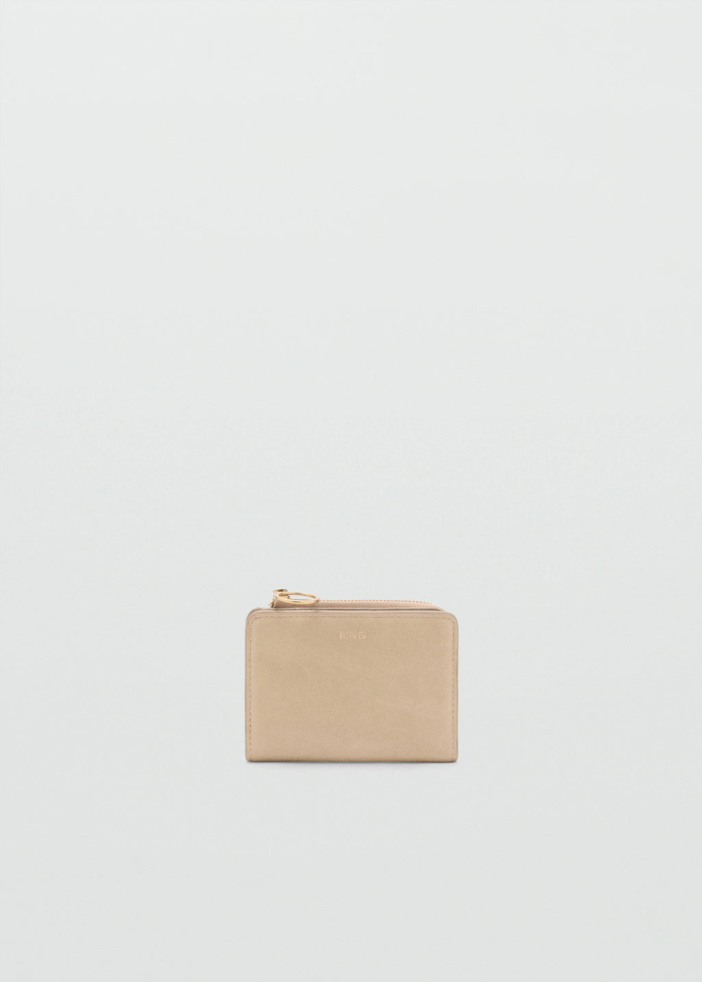 Leather Effect Wallet Beige