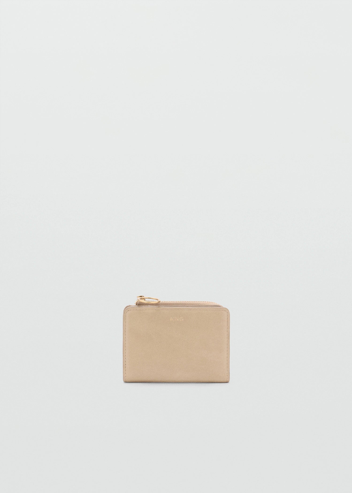 Leather Effect Wallet Beige